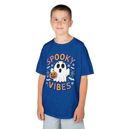 Spooky Vibes Ghost Retro Groovy Halloween Kids T-Shirt