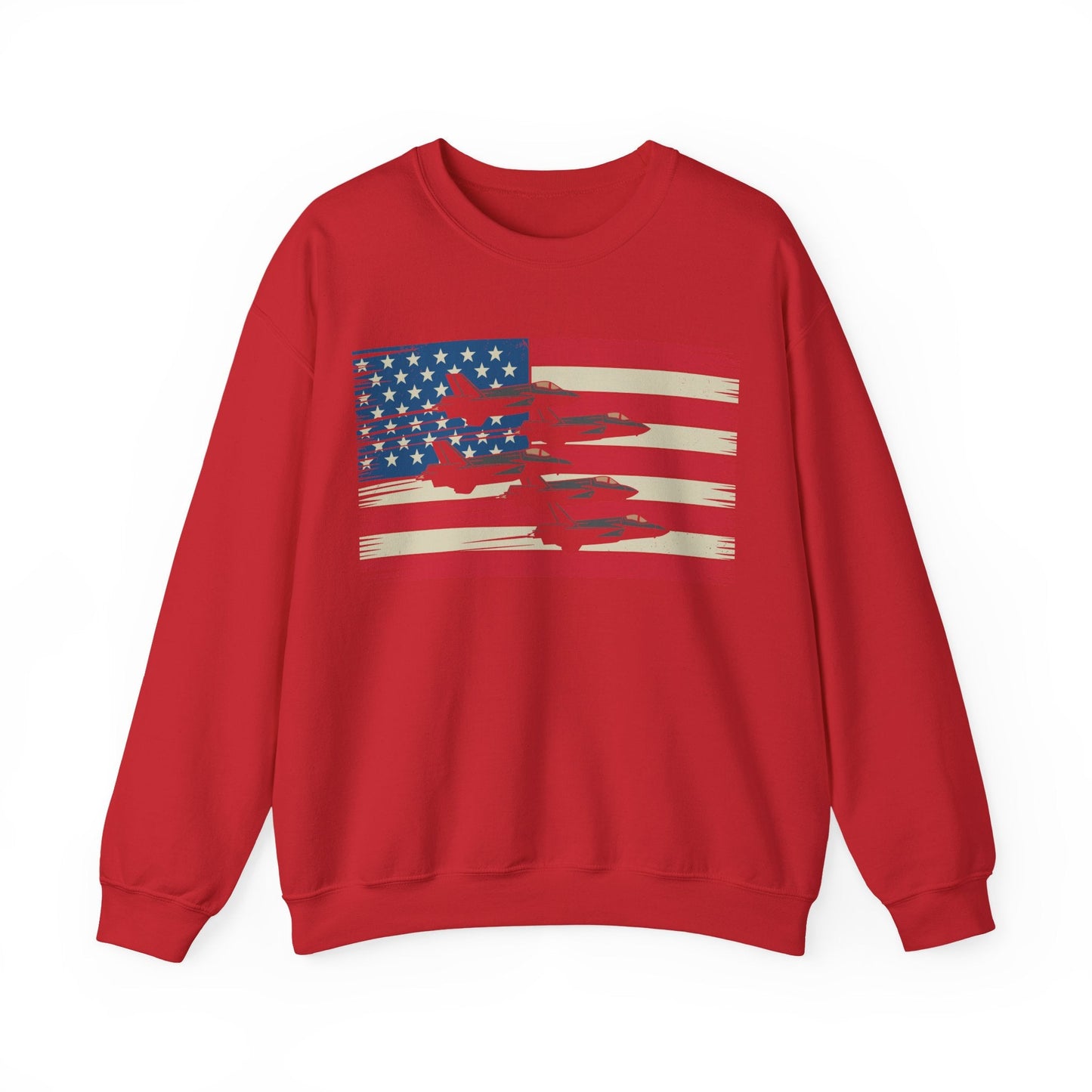 Vintage American Flag USA Fighter Jets 4th of July Patriotic Sweatshirt