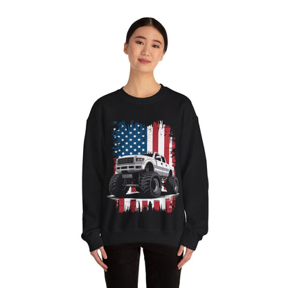 Monster Truck USA Flag American Sweatshirt