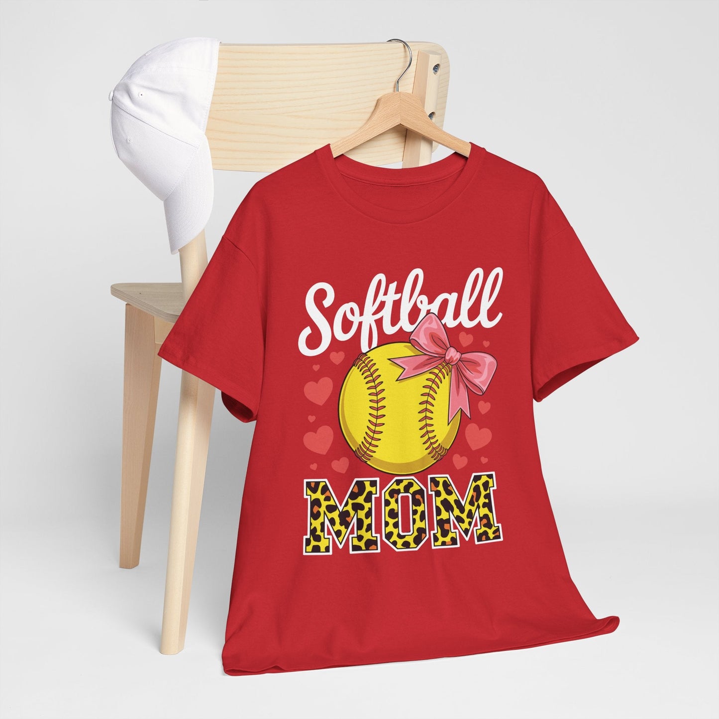 Softball Mom Headband Leopard Softball Ball Mothers Day Mama T-Shirt