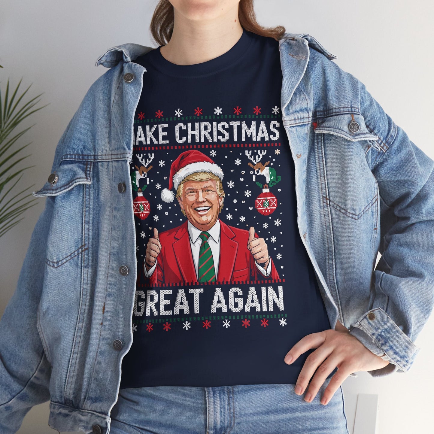 Funny Trump Make Christmas Great Again Xmas Pajamas Ugly T-Shirt