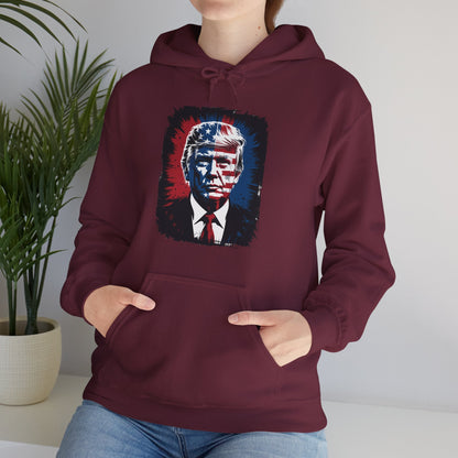 President Trump Portrait 4th July Hoodie