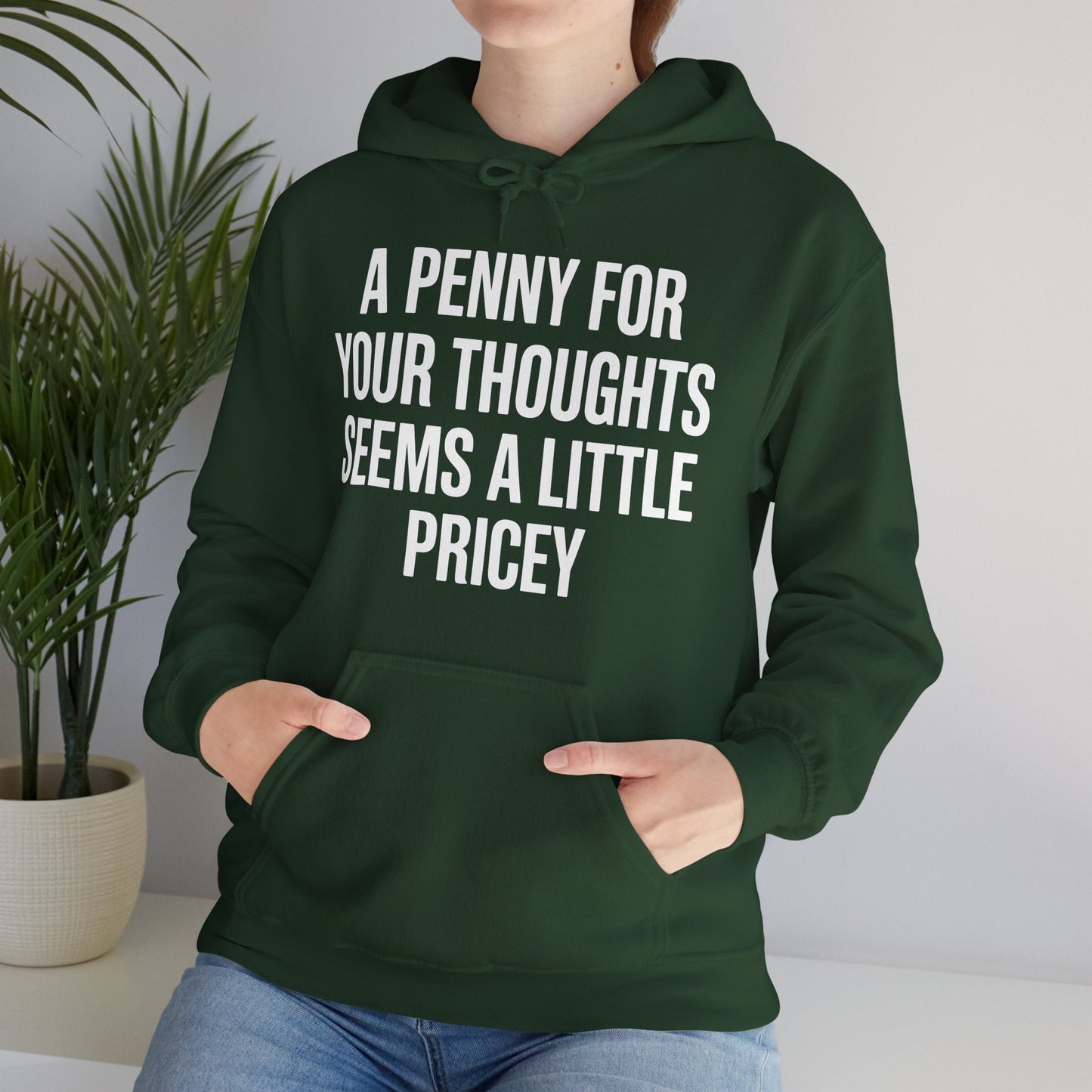 Funny Penny For Your Thoughts Sarcastic Joke Hoodie