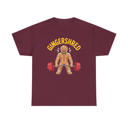 Funny Gingershred Gingerbread Man Gym Bodybuilding Christmas T-Shirt