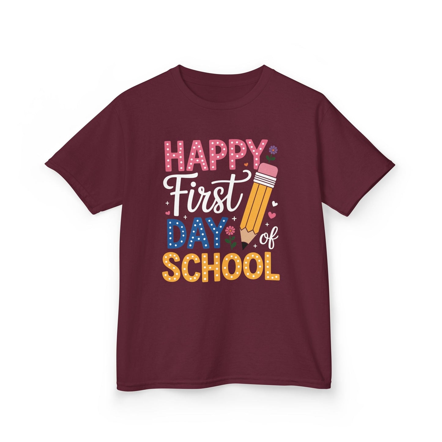 Happy First Day of School Pencil Teacher Cute Back to School T-Shirt