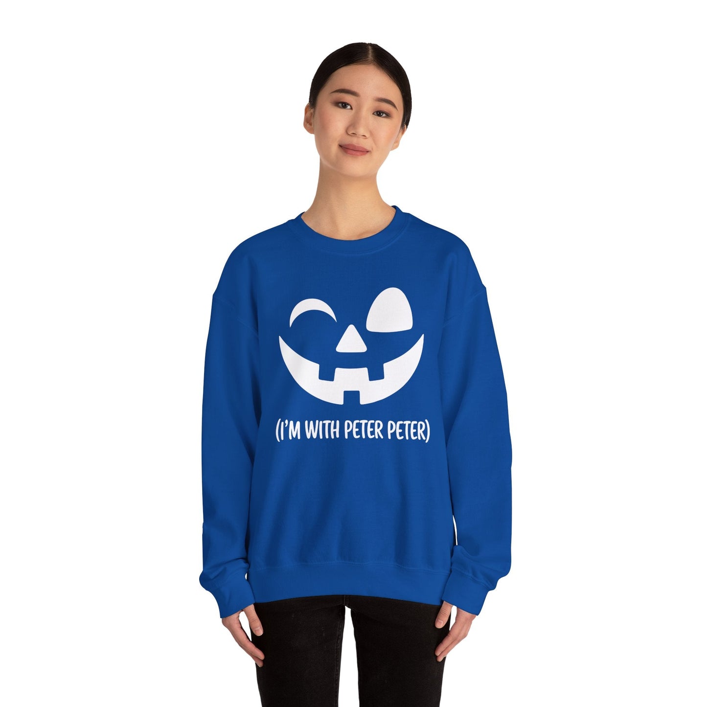 Im With Peter Couple Halloween Adult Eater Pumpkin Sweatshirt