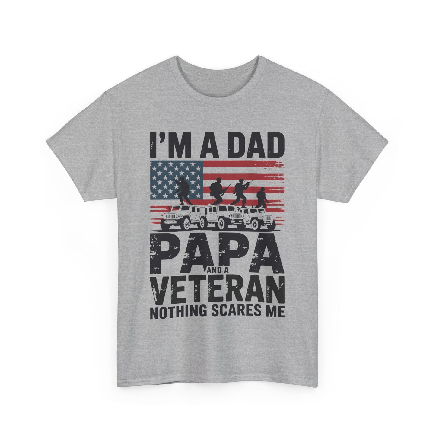 I'm A Dad Papa And Veteran Funny Retro Dad Papa Grandpa T-Shirt