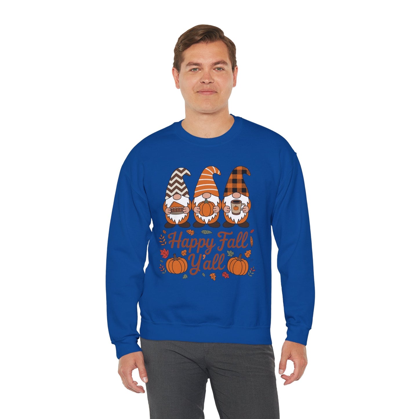 Happy Fall Y'all Gnome Pumpkin Autumn Thanksgiving Men Women Sweatshirt