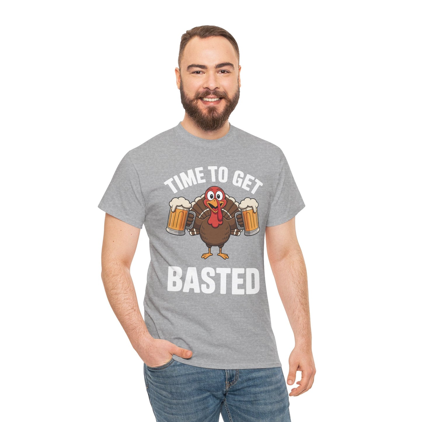 Time To Get Basted Funny Beer Thanksgiving Turkey Gift T-Shirt