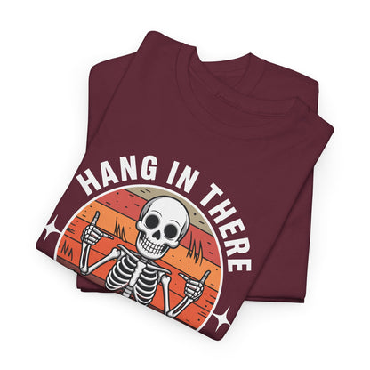 Hang In There It Gets Worse Sarcastic skeleton Flames T-Shirt