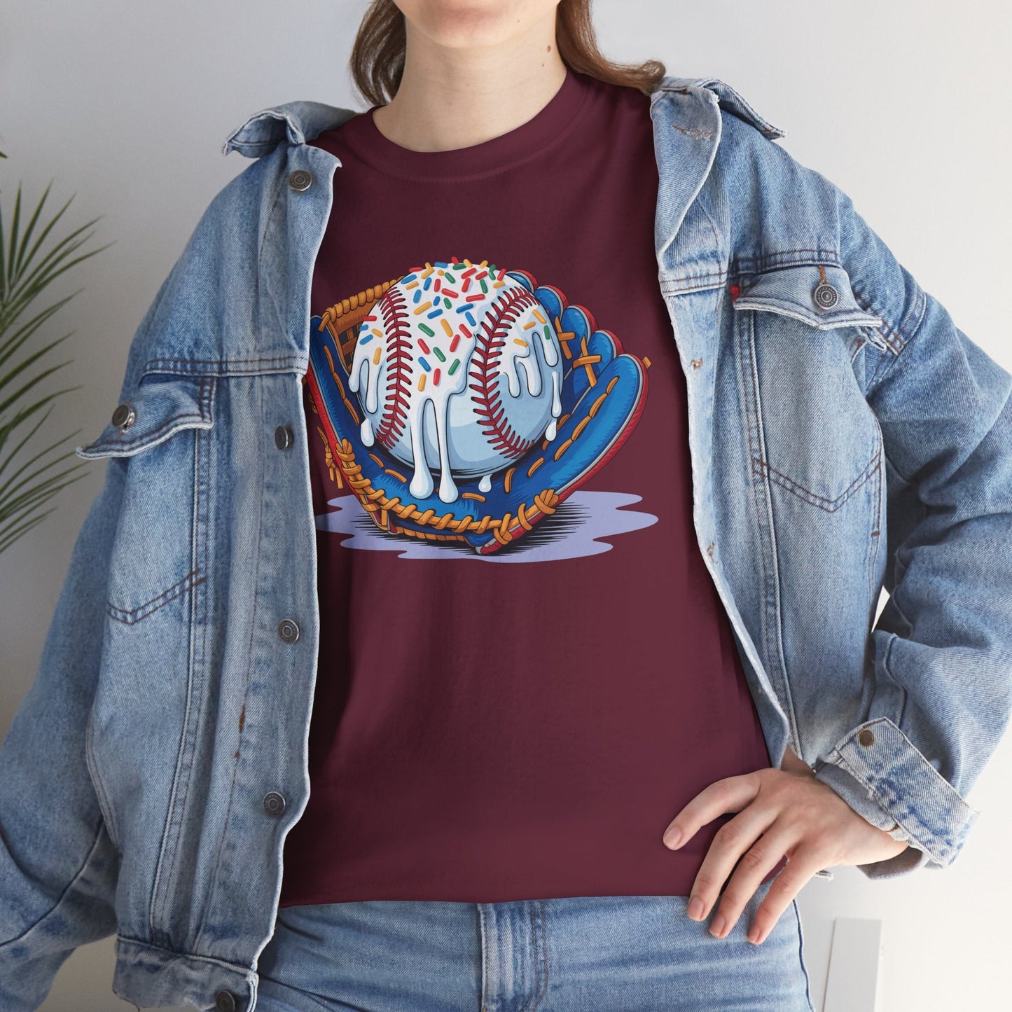 Baseball Drip Ice Cream Sprinkles Baseball Glove T-Shirt