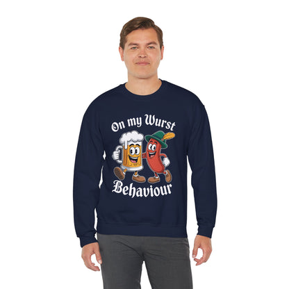 Oktoberfest On My Wurst Behaviour German Beer Sausage Adults Sweatshirt