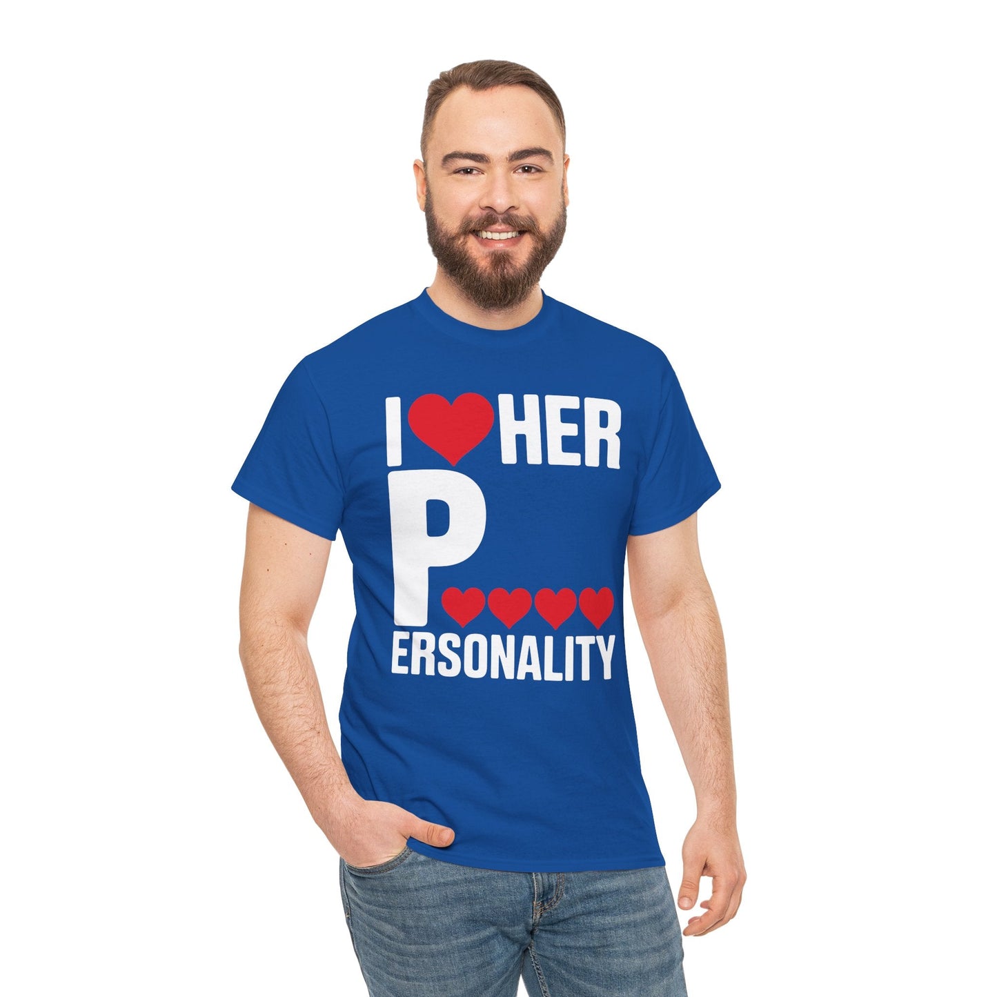 Funny Valentine's Day Couple Matching I Love Her Personality T-Shirt