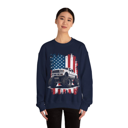 Monster Truck USA Flag American Sweatshirt