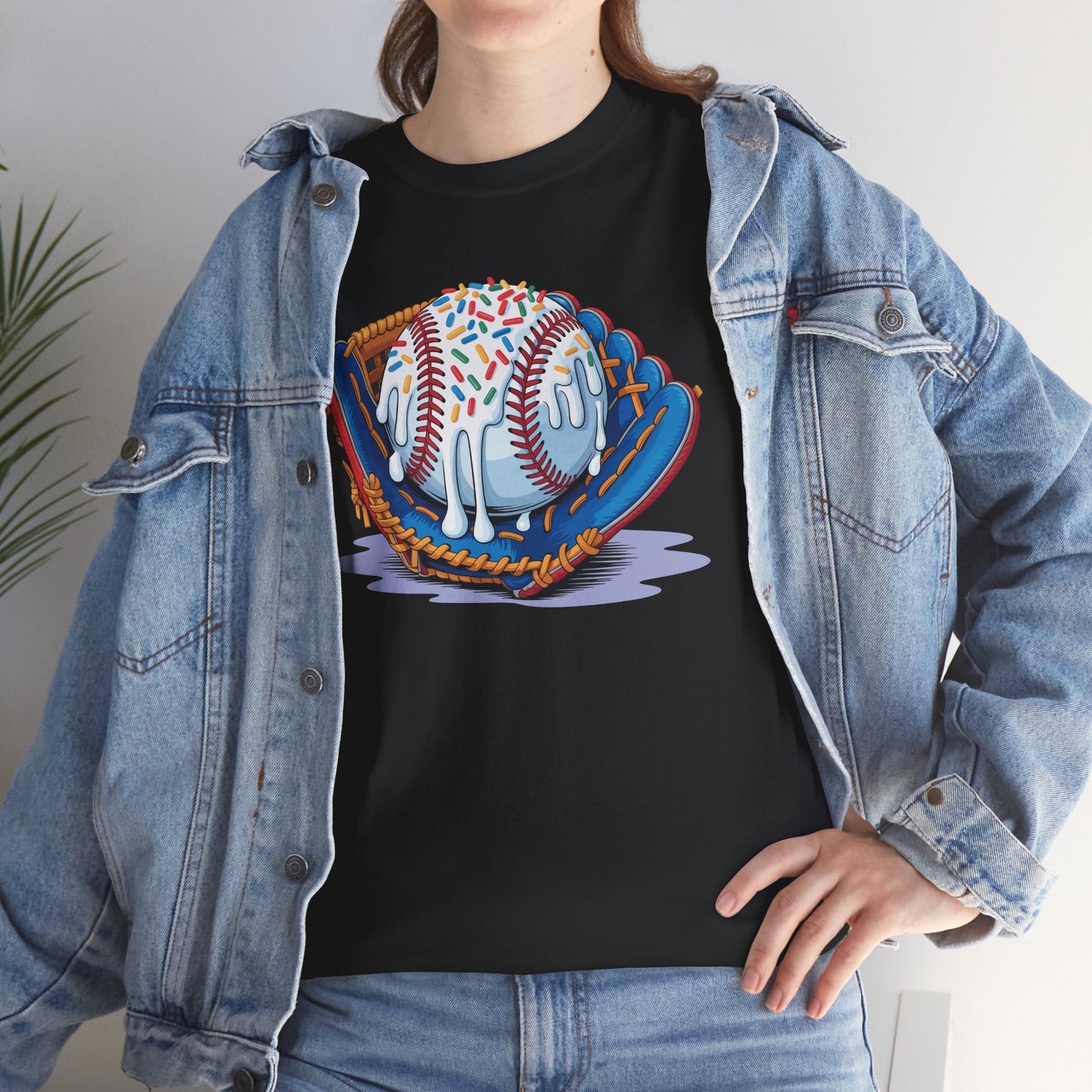 Baseball Drip Ice Cream Sprinkles Baseball Glove T-Shirt