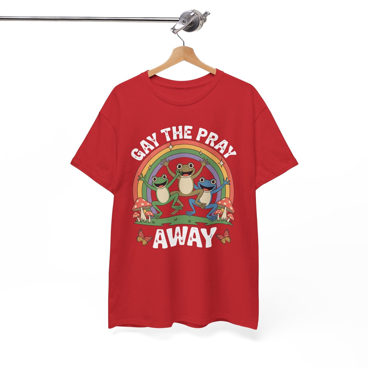 Gay The Pray Away Rainbow LGBT Pride Funny Meme Frogs T-Shirt