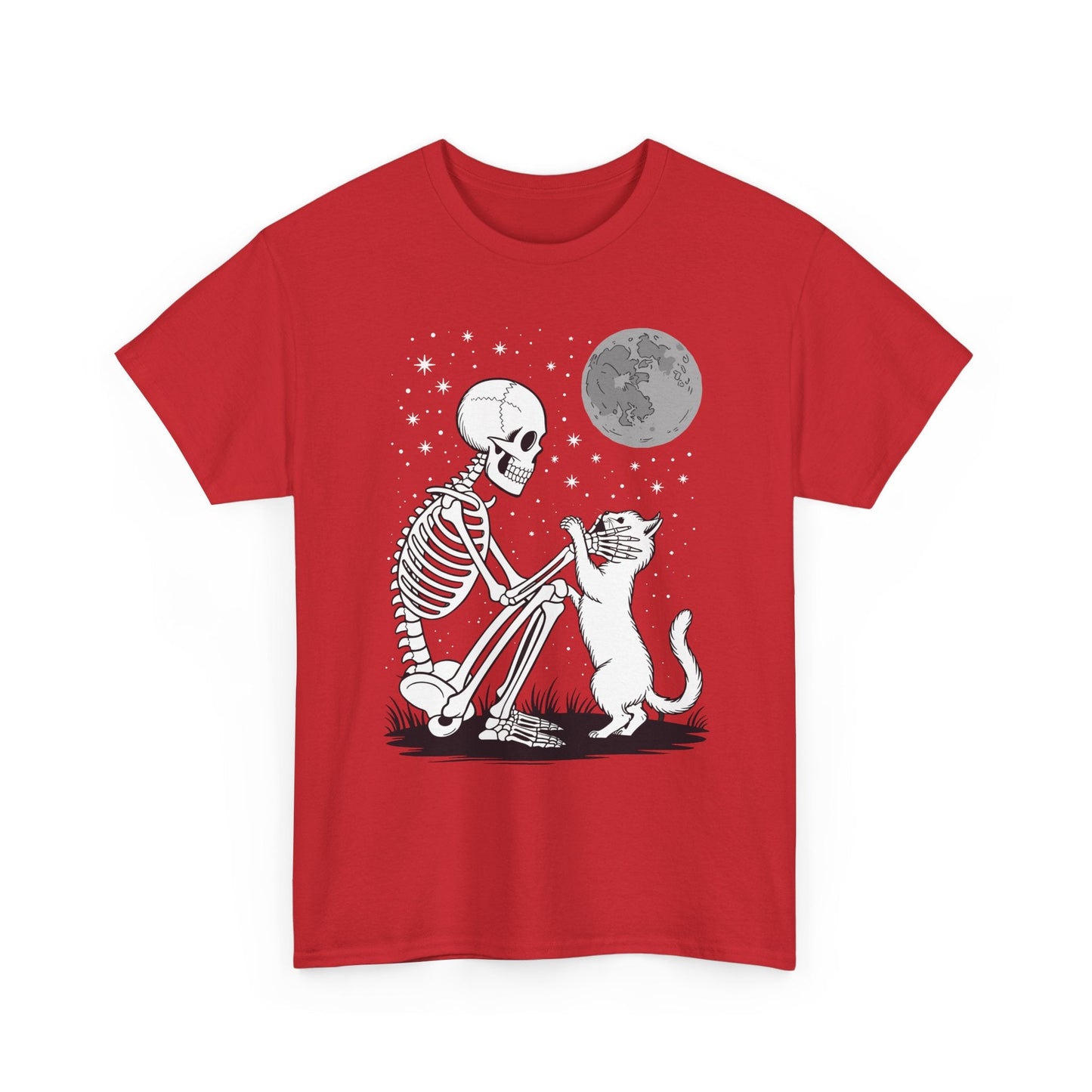 Skeleton Cat Skull Kitty Cute Goth Halloween Men Women T-Shirt