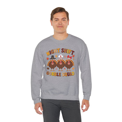 Night Shift Gobble Squad Night Worker Staff Thanksgiving Sweatshirt