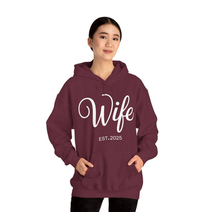 Wife Est 2025 Just Married Honeymoon Wedding Couples Hoodie