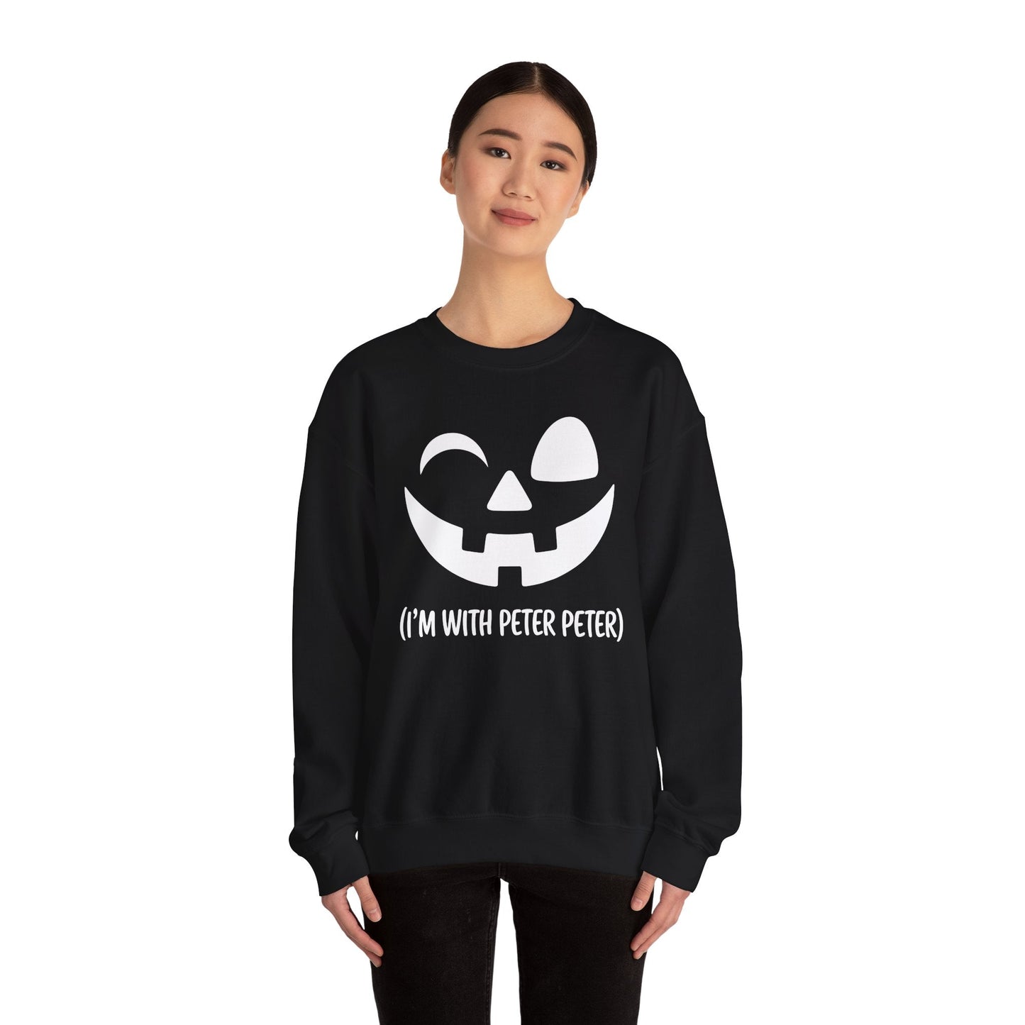 Im With Peter Couple Halloween Adult Eater Pumpkin Sweatshirt