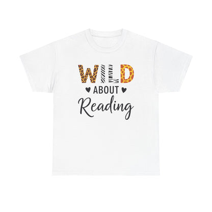 Wild About Reading Funny Book Lover Bookworm Library Day T-Shirt