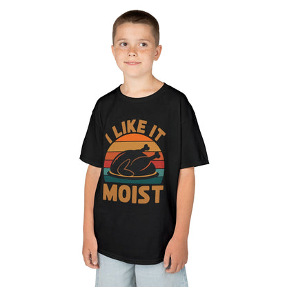 I Like It Moist Unisex Kids Black Thanksgiving T-Shirt