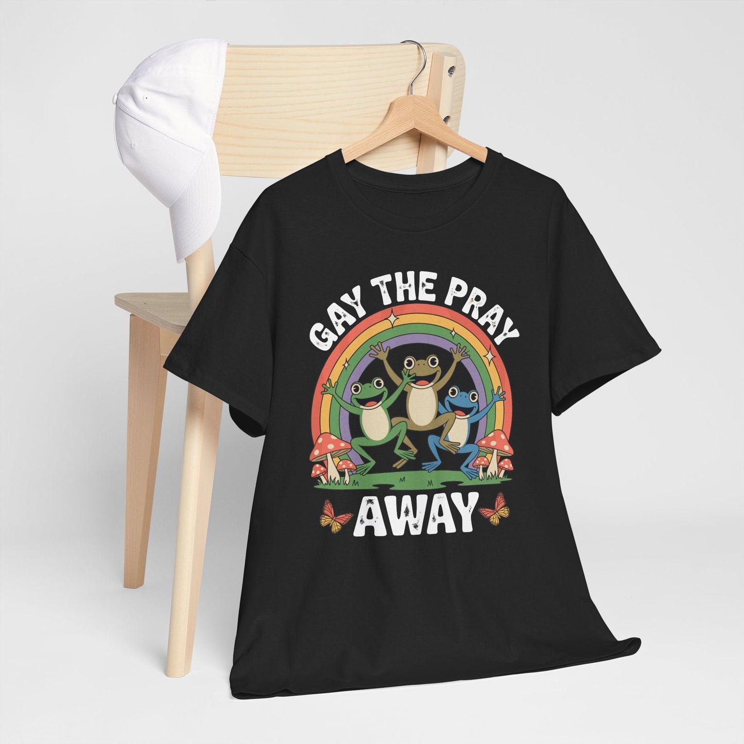 Gay The Pray Away Rainbow LGBT Pride Funny Meme Frogs T-Shirt