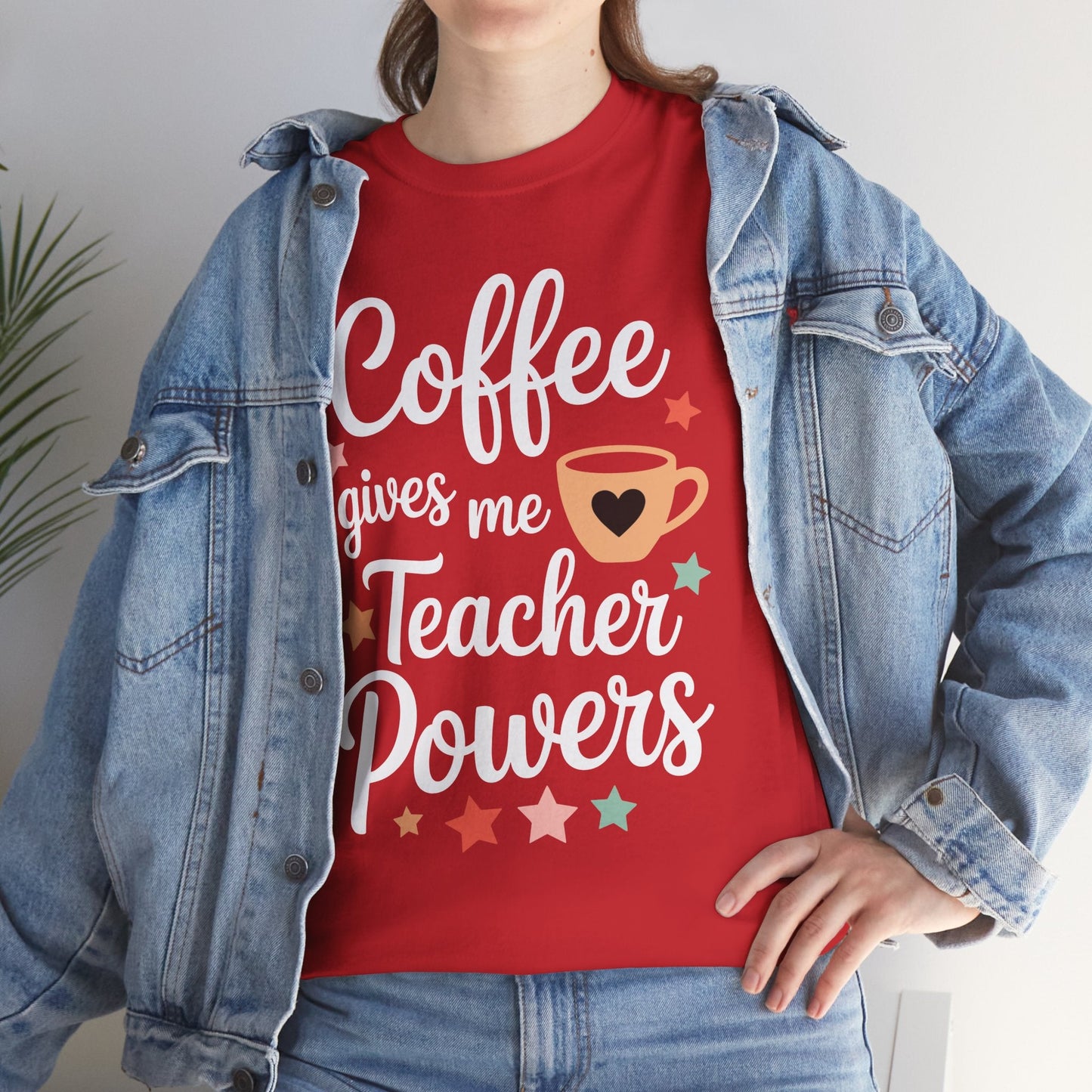 Coffee Gives Me Teacher Powers, Cute Teacher Appreciation T-Shirt