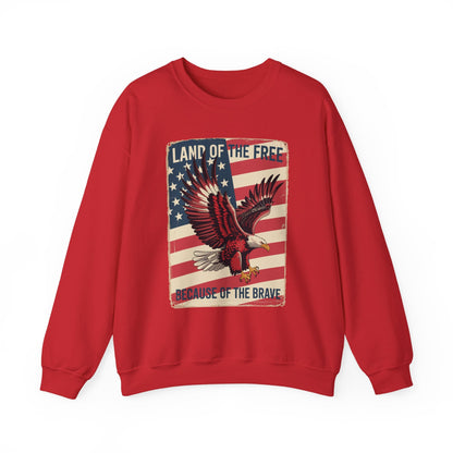 America Eagle Land of the Free Because of the Brave Sweatshirt