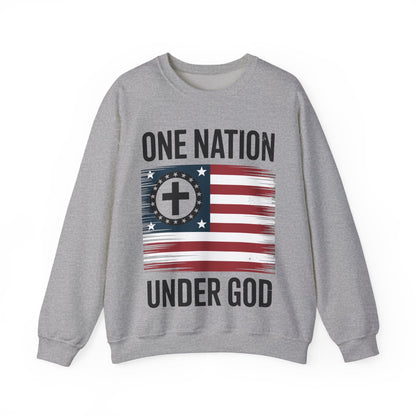 One Nation Under God Flag 4th Of July Patriotic Christian Sweatshirt