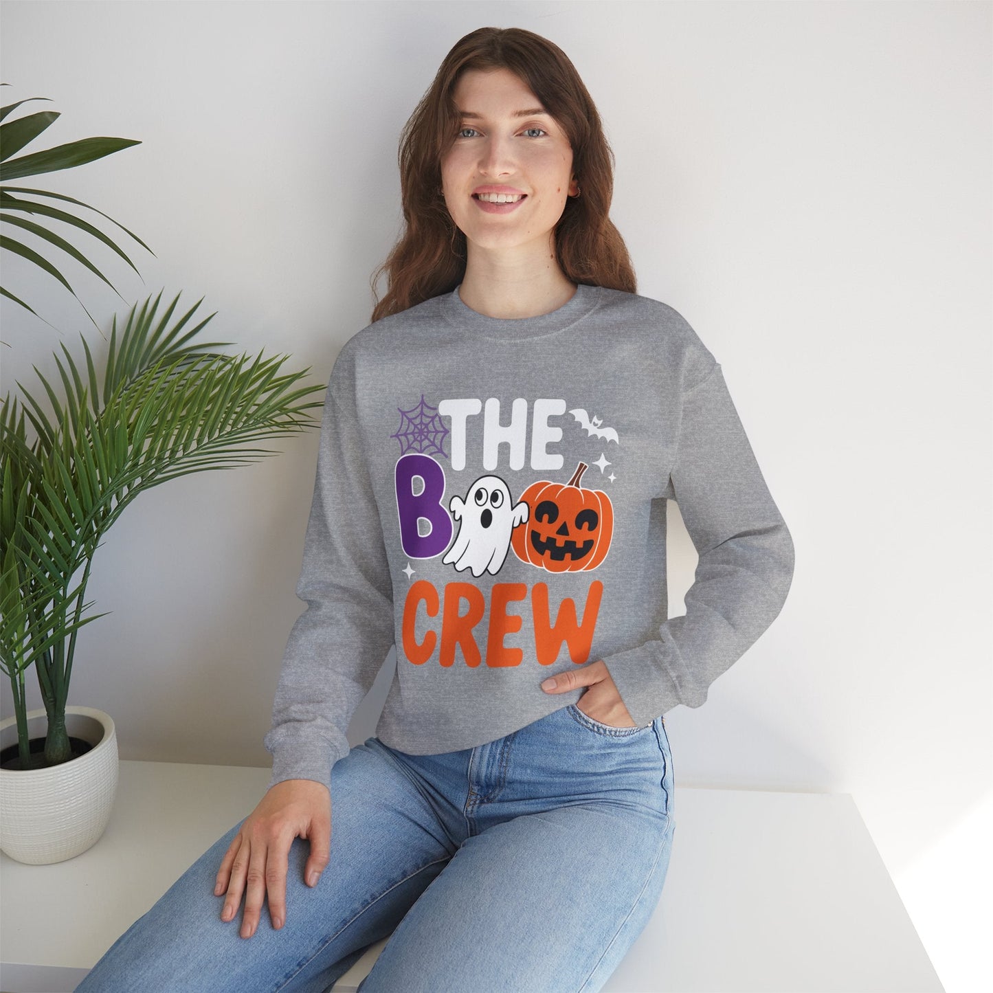 Halloween The Boo Crew Cute Ghost Spooky Family Matching Sweatshirt