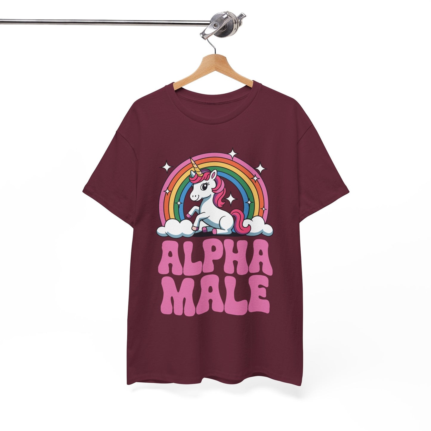 Funny Alpha Male Unicorn Sarcastic Ironic Weird Y2K Humor T-Shirt