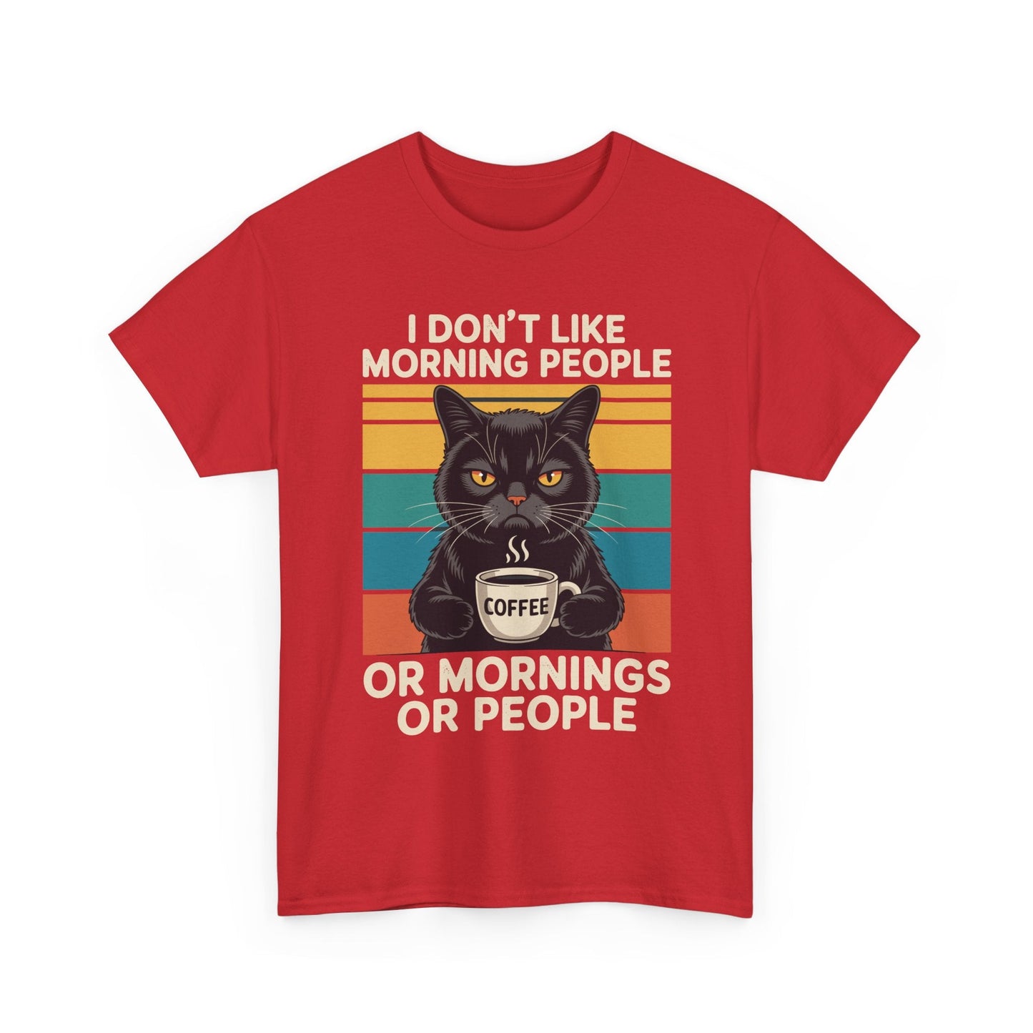 I Hate Morning People And Mornings And People Coffee Cat T-Shirt