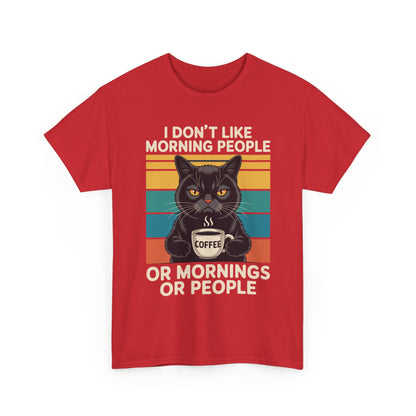 I Hate Morning People And Mornings And People Coffee Cat T-Shirt