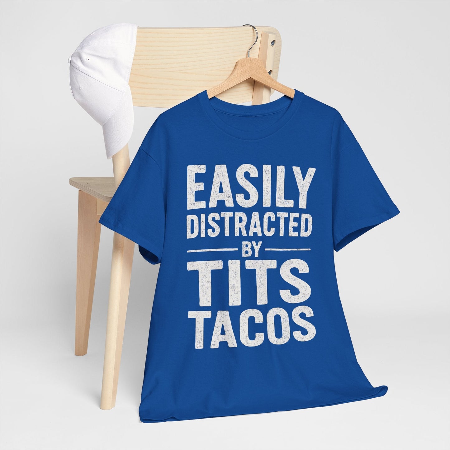 Men's Easily Distracted By Tits and Tacos Adult Humor Gift T-Shirt