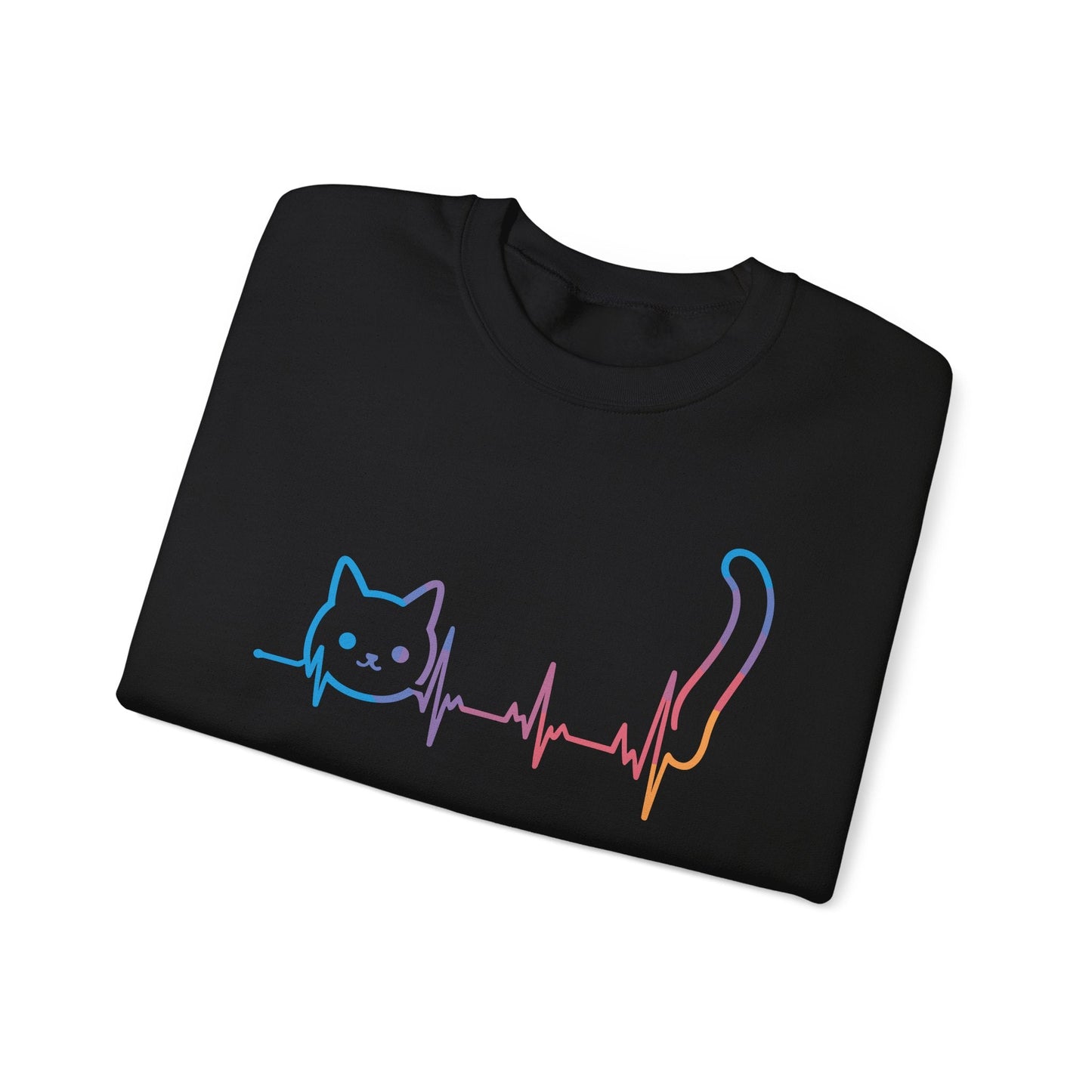 Heartbeat Cat Lover Animal Silhouette Cute Cat Sweatshirt