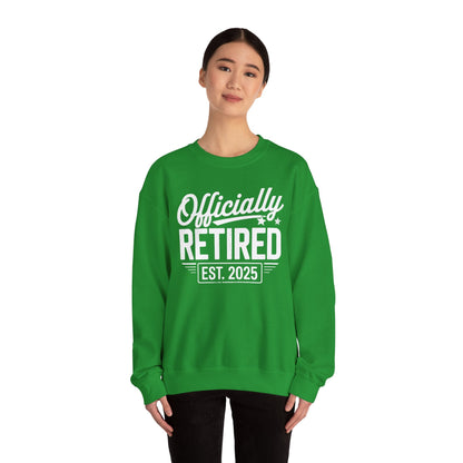 Funny Retirement 2025 Officially Retired Vintage Humor Sweatshirt