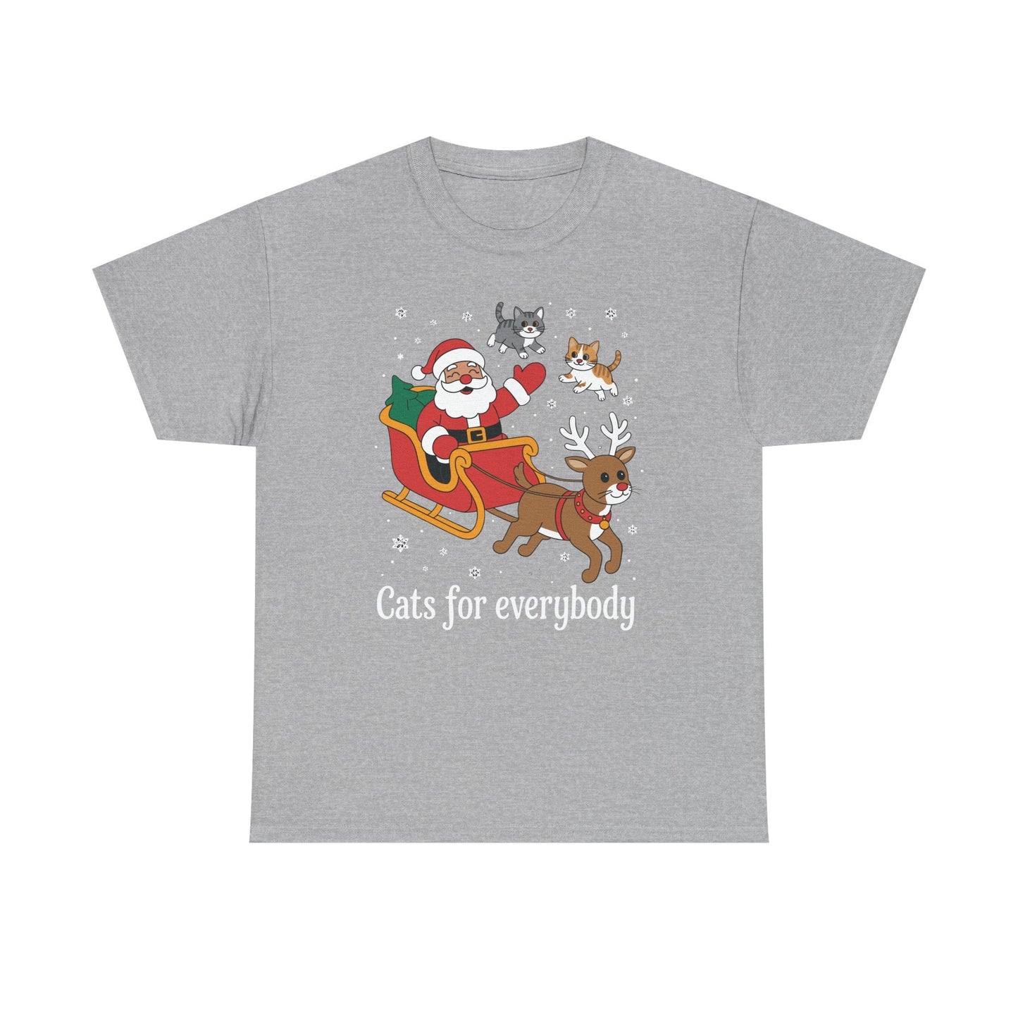 Cats For Everybody Christmas Cat Funny Xmas Women Santa T-Shirt