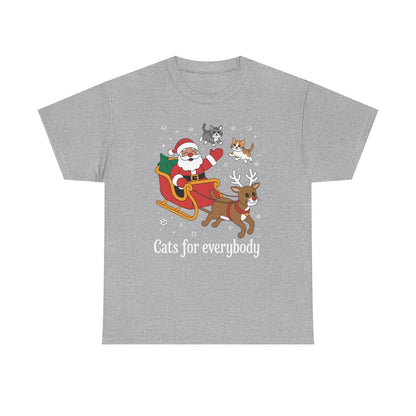 Cats For Everybody Christmas Cat Funny Xmas Women Santa T-Shirt