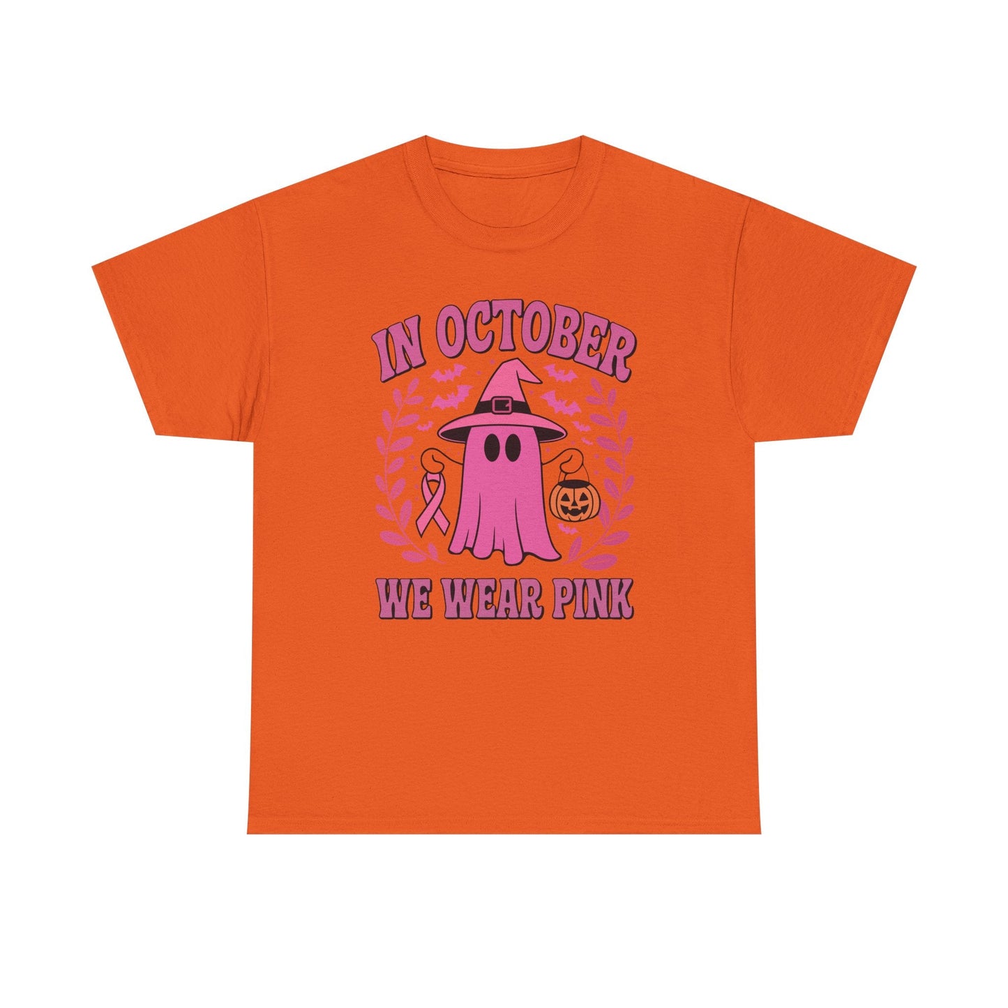 In October We Wear Pink Breast Cancer Awareness Halloween T-Shirt