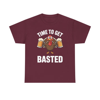 Time To Get Basted Funny Beer Thanksgiving Turkey Gift T-Shirt