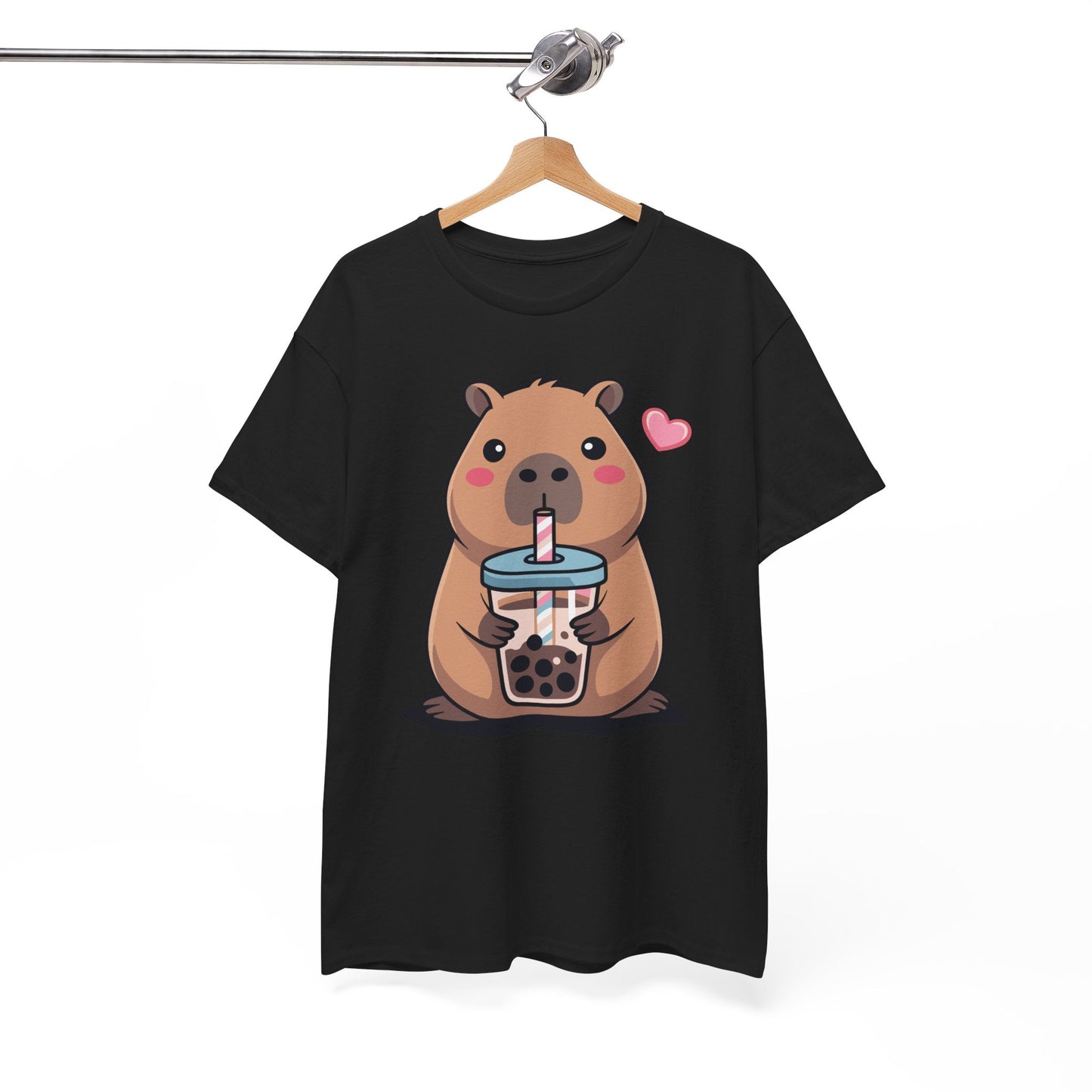 Cute Capybara Kawaii Anime Drinking Bubble Tea Lover Girls T-Shirt