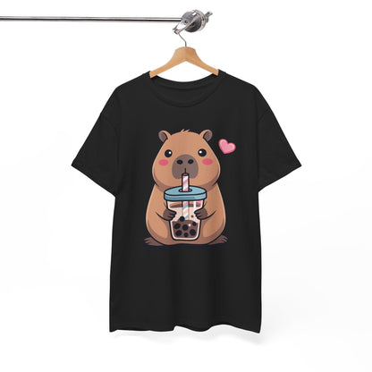 Cute Capybara Kawaii Anime Drinking Bubble Tea Lover Girls T-Shirt
