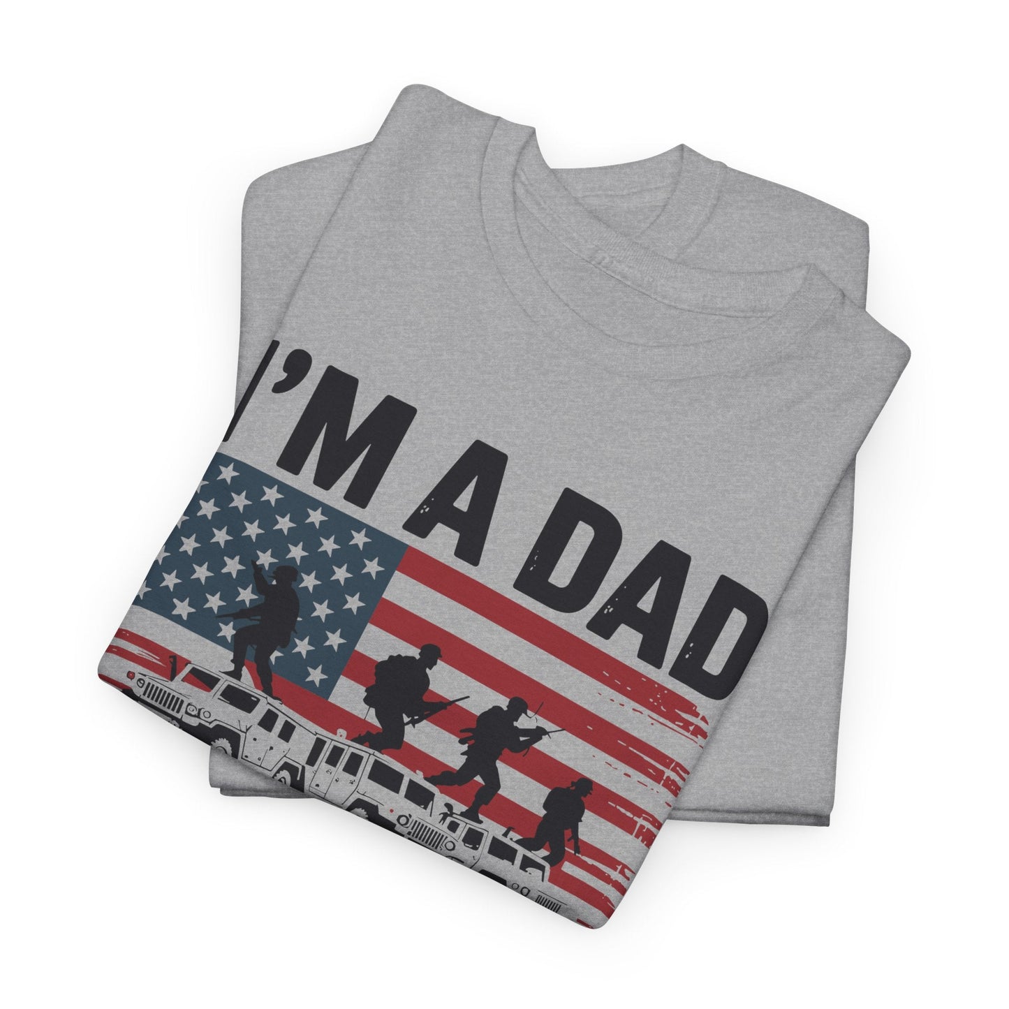 I'm A Dad Papa And Veteran Funny Retro Dad Papa Grandpa T-Shirt