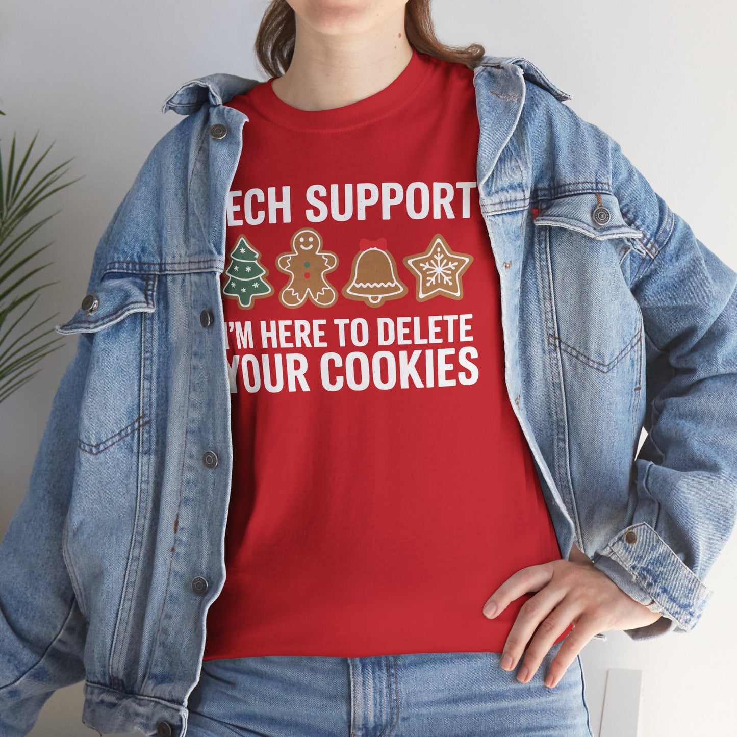 Christmas Tech Support Here To Delete Cookies Xmas Men Women T-Shirt
