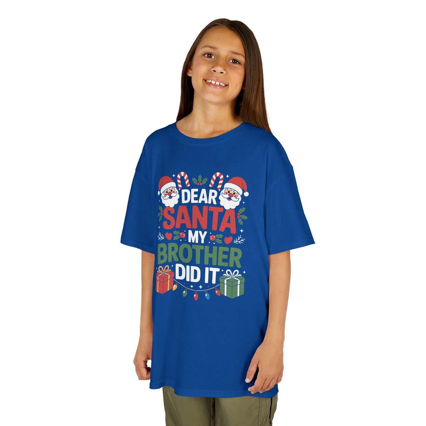 Dear Santa My Brother Did It Funny Christmas Boys Girls Kids T-Shirt