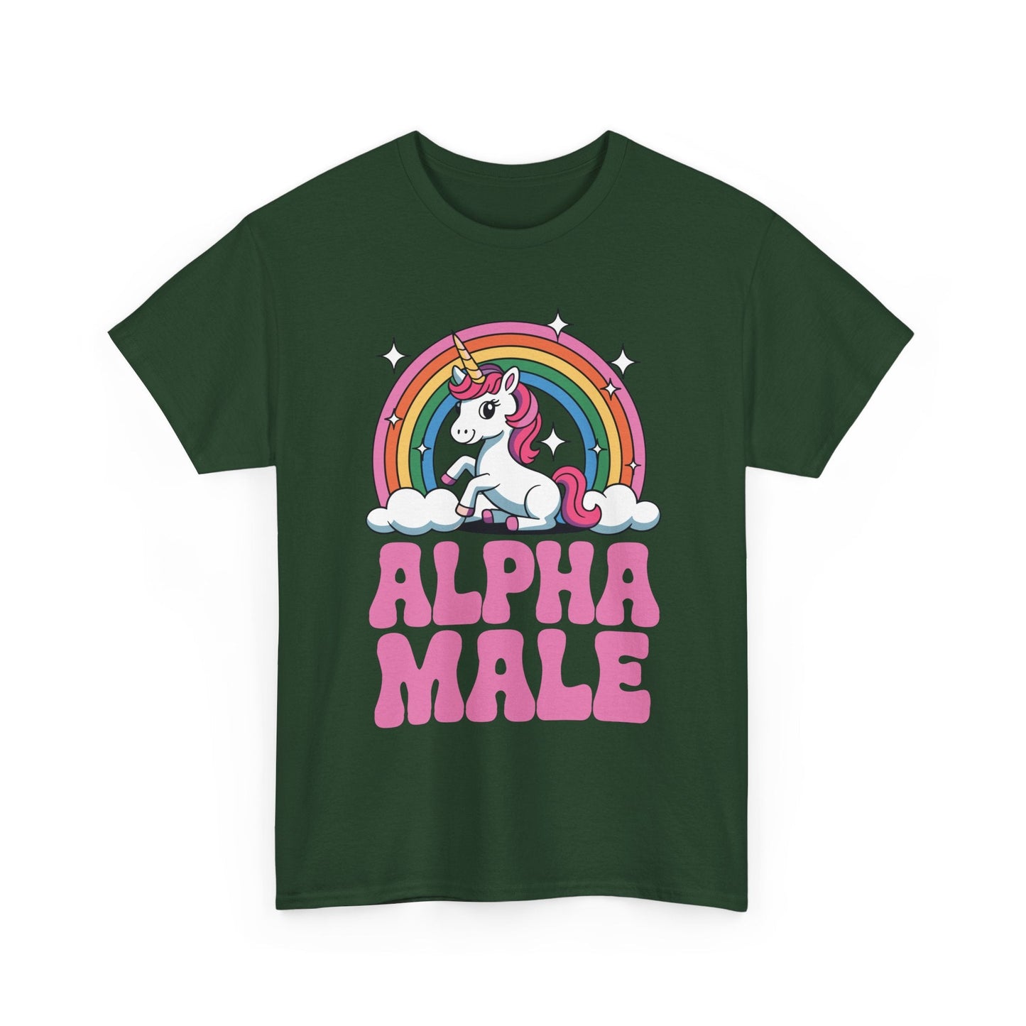 Funny Alpha Male Unicorn Sarcastic Ironic Weird Y2K Humor T-Shirt