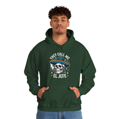 They Call Me El Jefe Mexican Sugar Skull Cinco De Mayo Hoodie