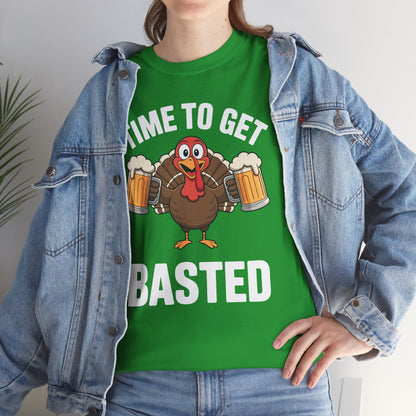 Time To Get Basted Funny Beer Thanksgiving Turkey Gift T-Shirt