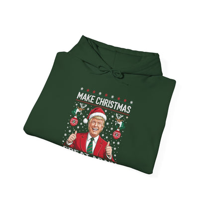 Funny Trump Make Christmas Great Again Xmas Pajamas Ugly Hoodie